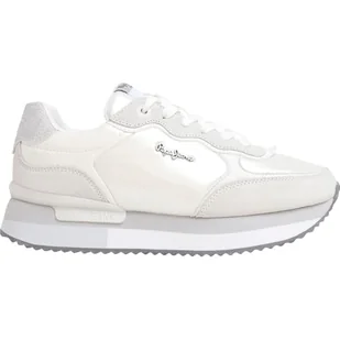 Pepe Jeans Damskie trampki RUSPER SHINE, białe (białe), 40 UK, biały, 7 UK - Trampki damskie - miniaturka - grafika 1