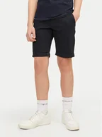 Spodenki damskie - Jack&Jones Junior Szorty materiałowe David 12254241 Czarny Regular Fit - miniaturka - grafika 1