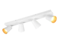 Lampy sufitowe - SHARP 817100431 listwa z białymi spotami 4xGU10 złote i białe pierścienie ozdobne w komplecie - miniaturka - grafika 1