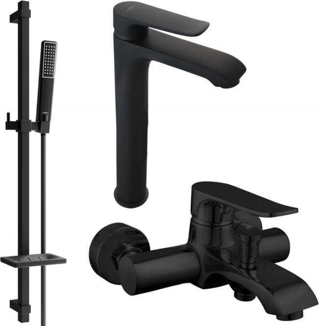 Mexen Pecos DQ72 zestaw wannowy, czarny - 72713DQ72-70