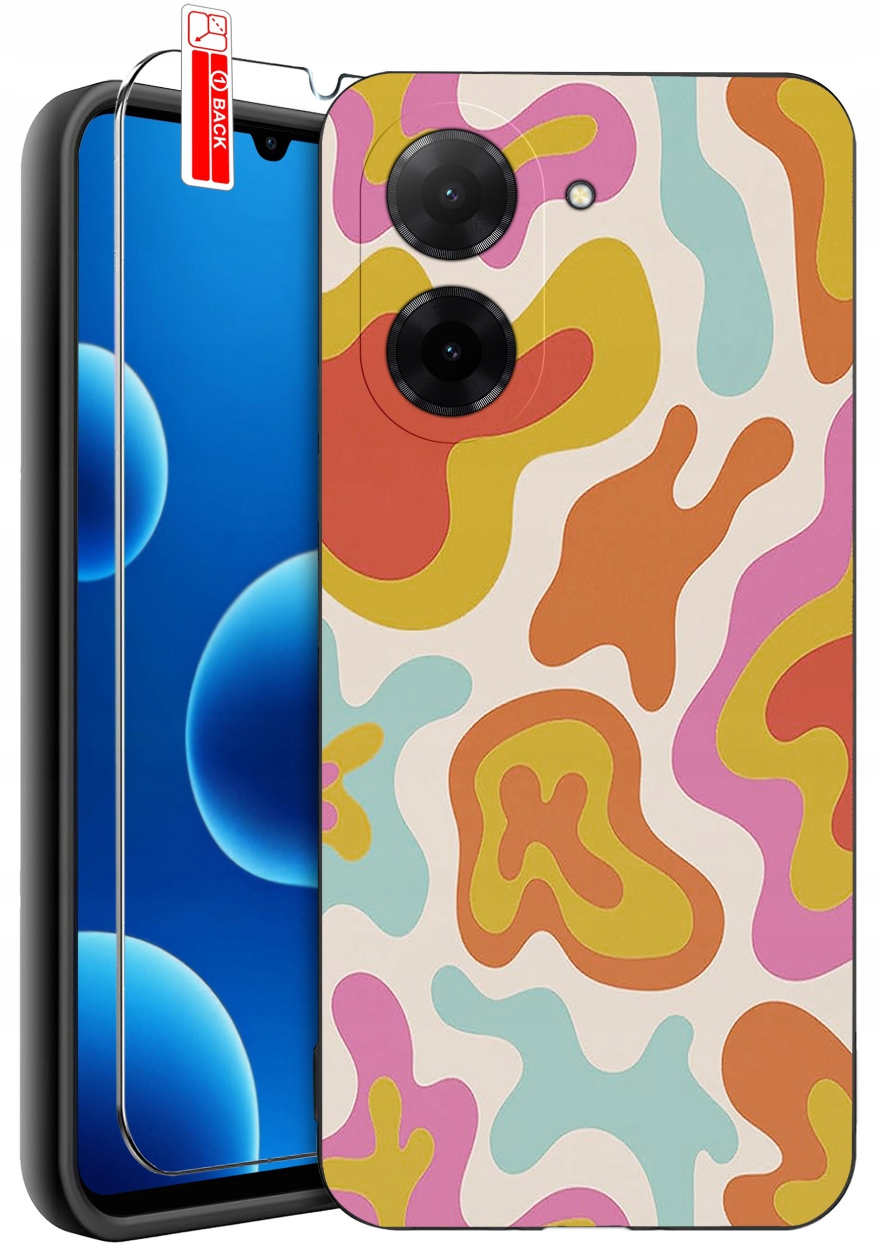 ETUI do Xiaomi Redmi A5 WZORY SILIKONOWE MATT CASE + SZKŁO 9H