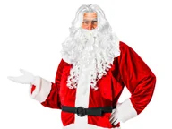 Dodatki do strojów karnawałowych - Peruka i broda Święty Mikołaj - 1 kpl - miniaturka - grafika 1