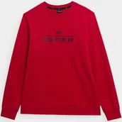 Bluzy męskie - Bluza Męska 4F Nierozpinana Klasyczna Z Nadrukiem Czerwona 4FSS23TSWSM349 S Czerwony - miniaturka - grafika 1