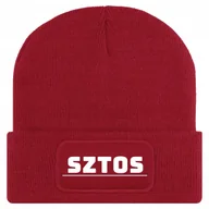 Czapki damskie - Czapka Jesienna Bawełniana ZIMOWA Czerwona Beanie SZTOS Na Prezent Wzory - miniaturka - grafika 1