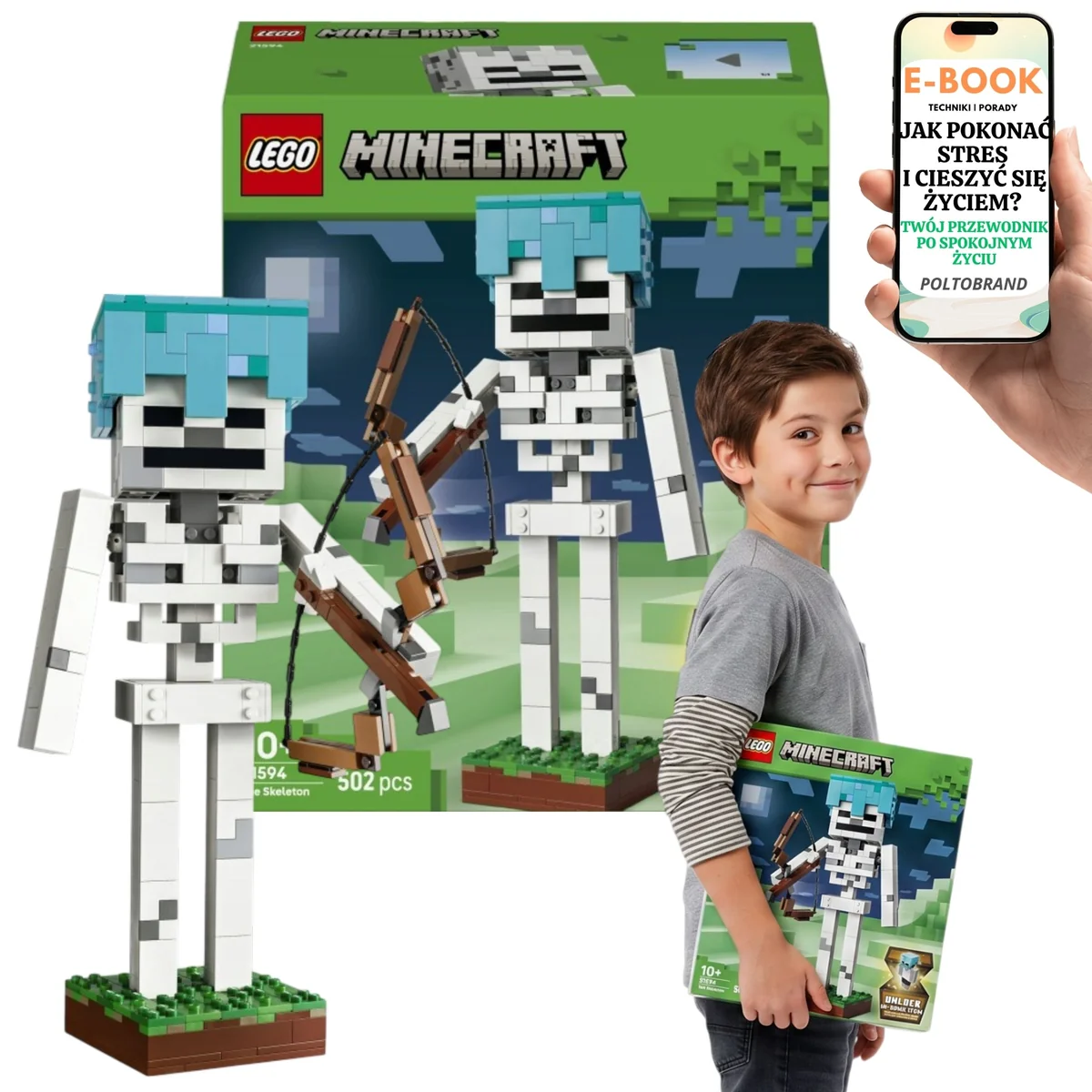 LEGO Minecraft 21594 Szkielet 502 Elementy Prezent Dla Chłopca