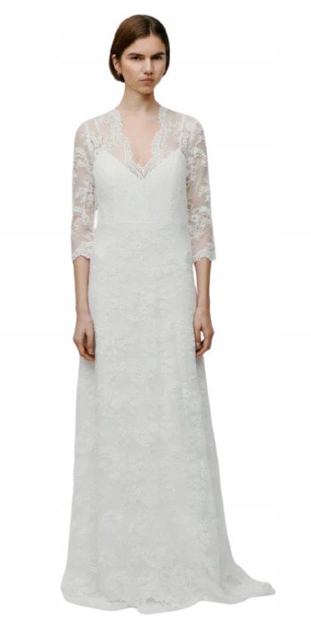 Ivy Oak Suknia Ślubna Z Koronkowymi Rękawami I Dekoltem V 40 1Kwa