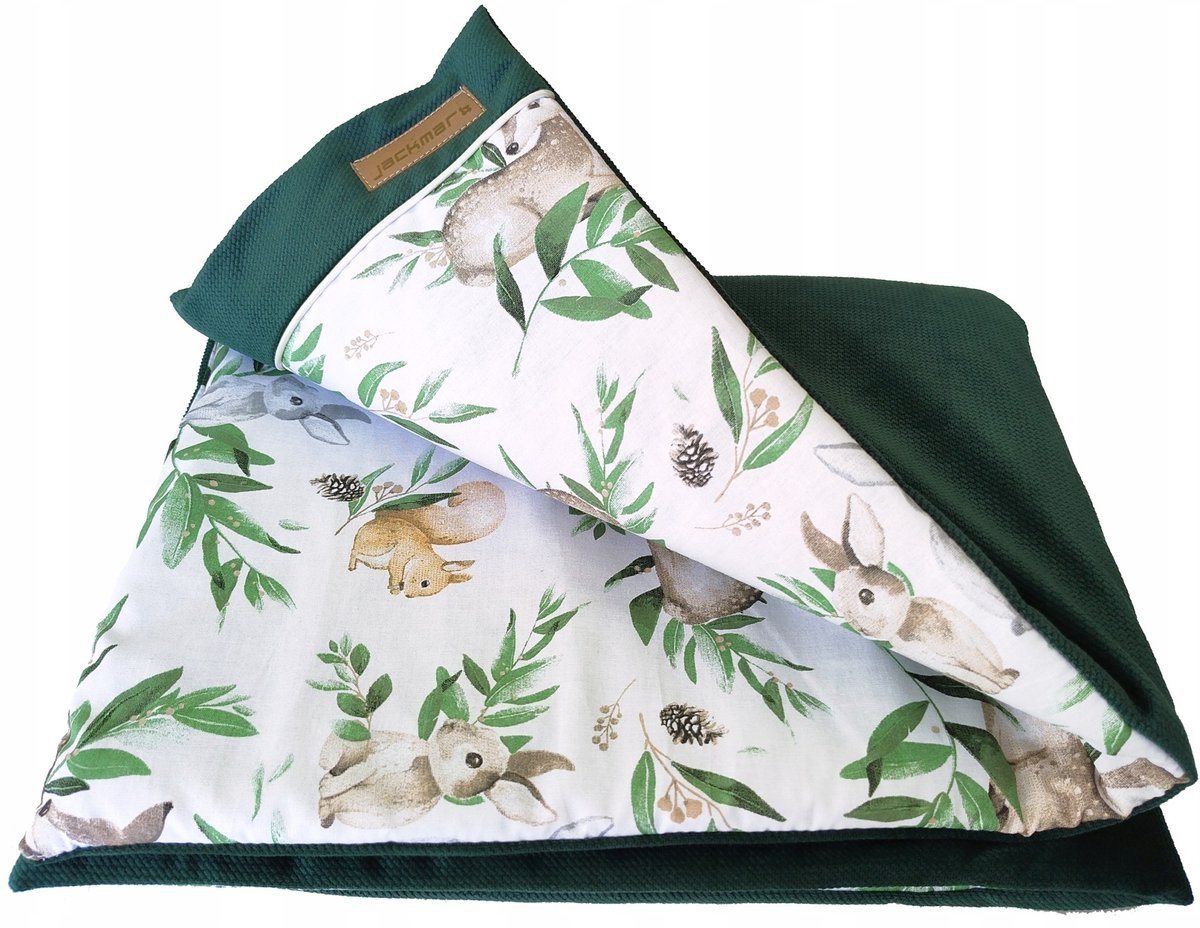 Kocyk dwustronny niemowlęcy bawełna velvet do wózka gondoli kołyski Jackmar