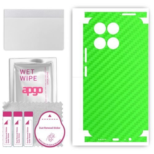 folia naklejka skórka strukturalna na TYŁ+BOKI do Honor X6a - Carbon Zielony - apgo SKINS