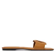 Klapki i japonki damskie - Klapki Calvin Klein Square Flat Sandal Emblem HW0HW03128 Brązowy - miniaturka - grafika 1