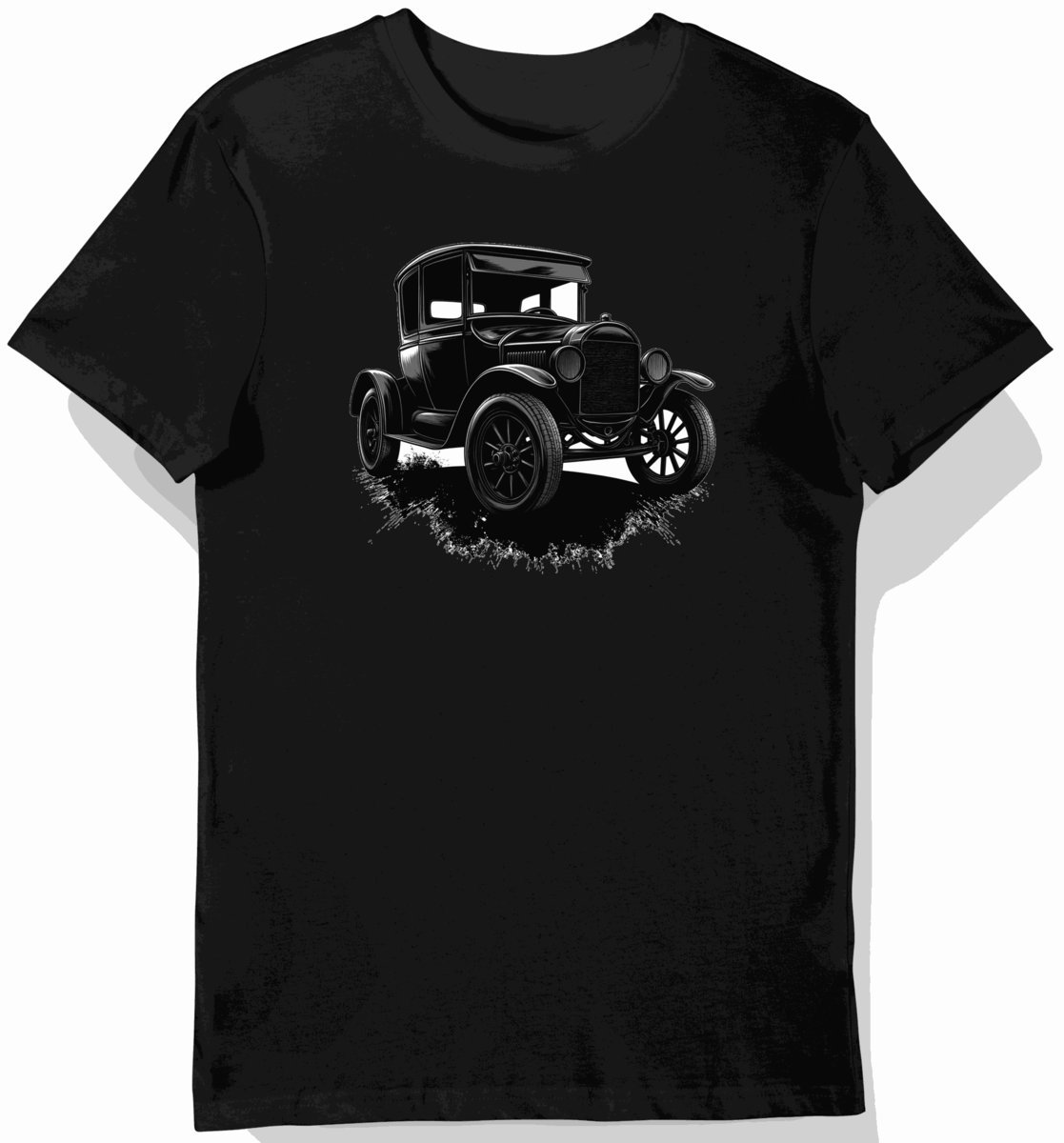 Koszulka męska czarna z grafiką klasycznego Forda w stylu vintage 3XL