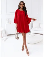 Sukienki - Sukienka trapezowa z różą HADLEE - czerwona - miniaturka - grafika 1