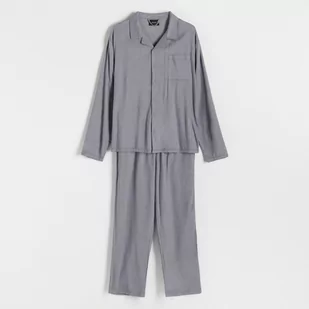 Reserved - Dwuczęściowa piżama z wiskozą - Szary - Piżamy męskie - miniaturka - grafika 1