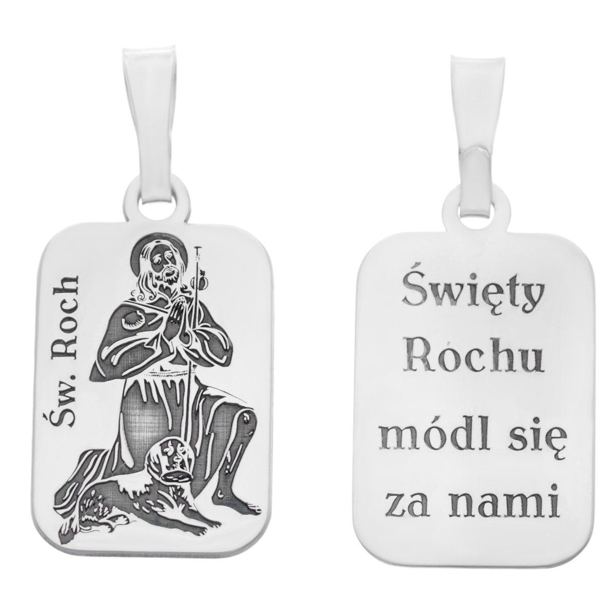 Medalik srebrny Ag 925 rodowany Św. Roch MDC073R