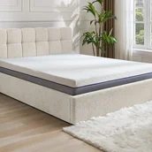 Meble do sypialni - Łóżko ze skrzynią 140 x 190 cm - Bukla - Biały + Materac - MAZIRI - miniaturka - grafika 1