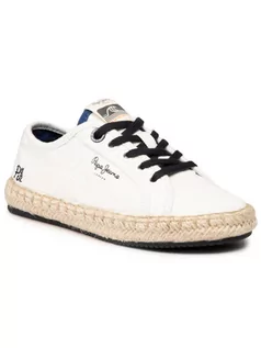 Espadryle damskie - Pepe Jeans Espadryle Tourist Combi Boy PBS10093 Biały - grafika 1