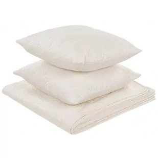 Komplet Narzuta Na Łóżko Z Poduszkami Tłoczona 160 X 220 Cm Kremowa Rudkhan - Narzuty Komplet Narzuta Na Łóżko Z Poduszkami Tłoczona 160 X 220 Cm Kremowa Rudkhan - Narzuty - miniaturka - grafika 1