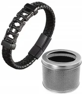 Bransolety męskie - MĘSKA BRANSOLETKA ŁAŃCUCH MOTOCYKLOWY EKO 19CM + PUDEŁKO - miniaturka - grafika 1