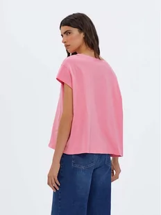 Americanos T-Shirt Houston Różowy Relaxed Fit - Koszulki i topy damskie - miniaturka - grafika 1