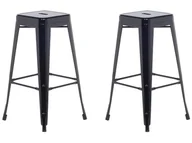 Taborety i hokery - Beliani Zestaw 2 hokerów barowych czerwone wysokość 76 cm CABRILLO - miniaturka - grafika 1