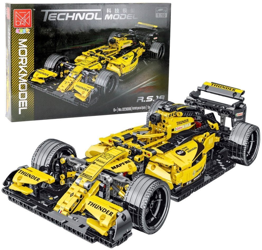 Klocki Konstrukcyjne Samochód Wyścigowy R.S.18 Żółty 1:10 1093 el.