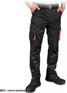 Odzież robocza - LAND-JOG-T - Elastyczne spodnie ochronne do pasa LAND-JOG męskie 62% poliester, 35% bawełna, 3% elastan 240 g/m2 - czarno-pomarańczowy 58 - miniaturka - grafika 1