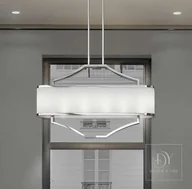 Lampy sufitowe - LAMPA WISZĄCA GERDO OVALE CROMO srebrna oprawa biały klosz styl glamour- - miniaturka - grafika 1