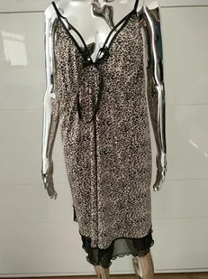 Koszulka nocna piżama panterka halka damska wygodna do spania duże rozmiary - Piżamy damskie - miniaturka - grafika 1