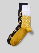 Skarpetki męskie - Skarpety z elastycznymi, prążkowanymi ściągaczami w zestawie 2 szt. - miniaturka - grafika 1