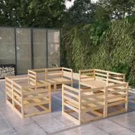 Meble ogrodowe - vidaXL 8-cz. zestaw wypoczynkowy do ogrodu, lite drewno sosnowe 3075284 - miniaturka - grafika 1