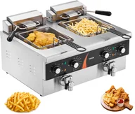 Frytownice gastronomiczne - VEVOR Frytkownica elektryczna nastawna 2-komorowa gastronomiczna 11,8 L - miniaturka - grafika 1