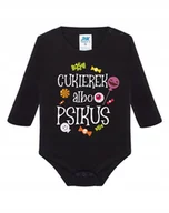 Body dla niemowląt - Body dziecięce czarne nadruk z napisem Cukierek albo Psikus HALLOWEEN 9M - miniaturka - grafika 1