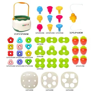 WOOPIE BABY Kosz Kwiatów Sorter Układanka Edukacyjna Nawlekanka - Układanki dla dzieci - miniaturka - grafika 2