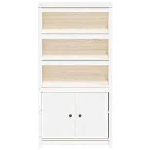 Lumarko Szafka, biała, 80x35x154 cm, lite drewno sosnowe - Szafki do salonu - miniaturka - grafika 6