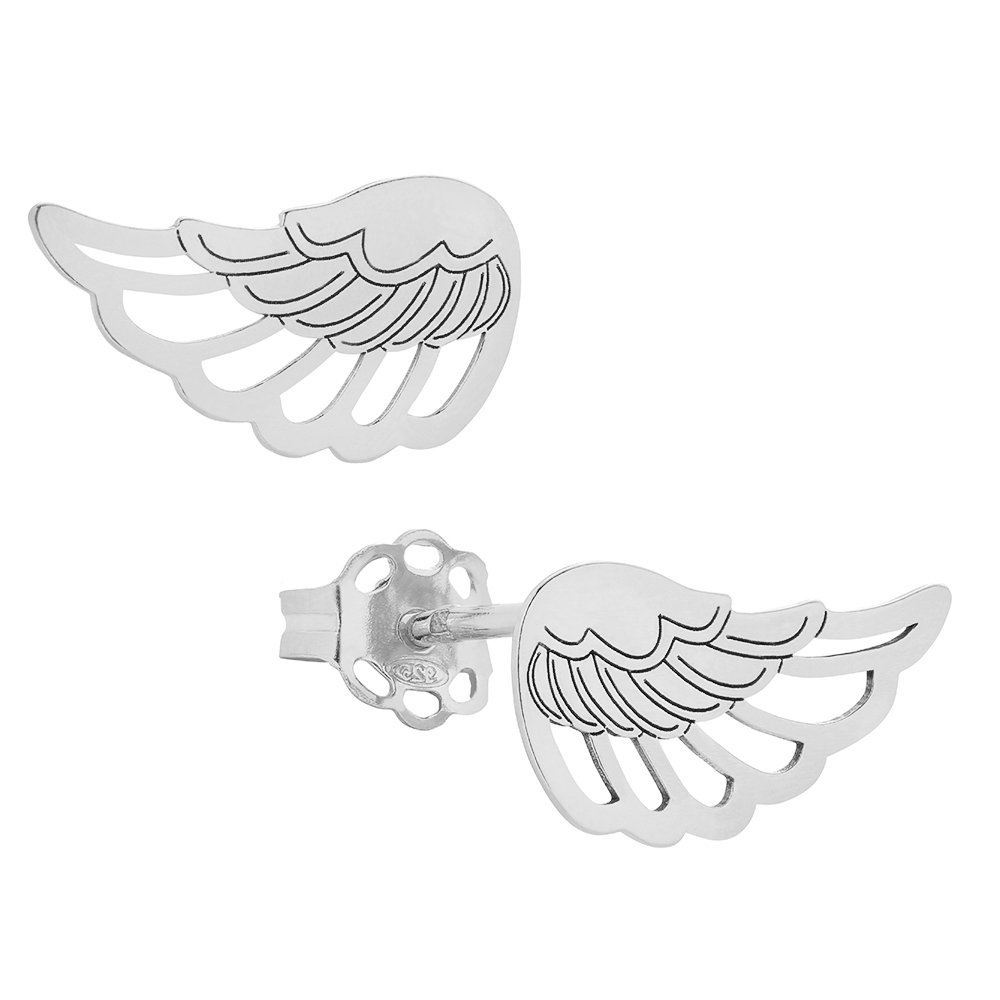 MYNESS Kolczyki ze skrzydłami, rozmiar 12x6,8 mm