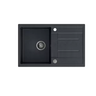 QUADRON MORGAN 111 czarny metalik + odpływ stalowy (HB8203U8-BS) HB8203U8-BS - Zlewozmywaki - miniaturka - grafika 1