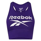 Biustonosze - Reebok Damski biustonosz sportowy z dużym logo - miniaturka - grafika 1
