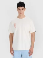 Koszulki męskie - T-shirt męski 4F 4FRSS25TTSHM2652-11S Biały Roz. XL - miniaturka - grafika 1