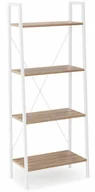 Biurka - Halmar Biały regał loft 4 półki NARVIK 60x148 - dąb sanoma - miniaturka - grafika 1