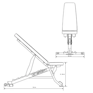 Składana regulowana Ławka do ćwiczeń MFX005 SEMIPRO - Ławki treningowe - miniaturka - grafika 5