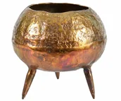 Donice - Barok old Osłonka na nóżkach, złoto miedziana, aluminiowa, pękata 2A - miniaturka - grafika 1