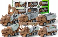 Samochody i pojazdy dla dzieci - Dinozaury Zestaw Samochody Xxl Koparka Dżwig Ciężarówka Betoniarka Auta - miniaturka - grafika 1