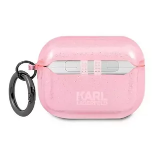 Karl Lagerfeld KLAPUKHGP AirPods Pro cover różowy/pink Glitter Karl`s Head - Akcesoria do słuchawek - miniaturka - grafika 2