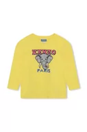 Bluzki dla dziewczynek - Kenzo Kids longsleeve bawełniany dziecięcy kolor zielony z nadrukiem - Kenzo kids - miniaturka - grafika 1