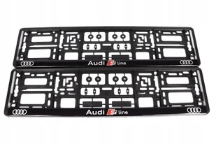 Ramki Tablicy Audi Sline Logo Czerwone S-line 2szt Jakość Premium Wizualna - Akcesoria motoryzacyjne - miniaturka - grafika 1