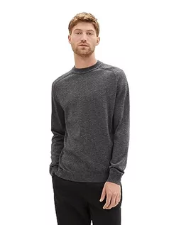 Swetry męskie - TOM TAILOR sweter męski, 32745 - Explicit Grey Twotone Grindle, M - grafika 1