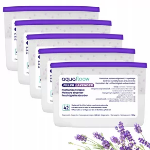 Osuszacz powietrza 5x pochłaniacz wilgoci osuszacz na pleśń wilgoć lawendowy 400 ml AquaFloow - Domowe osuszacze powietrza - miniaturka - grafika 1