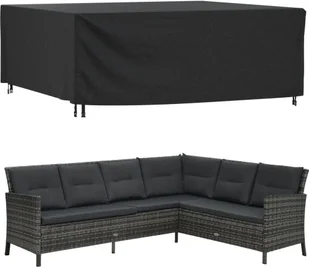 vidaXL Pokrowce na meble ogrodowe 2 szt. czarne 250x210x90cm Wodoodporne - Pokrowce na meble ogrodowe - miniaturka - grafika 1