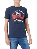 Koszulki męskie - Lonsdale Męski T-shirt Waddon, Marl Navy/Red/White, S - miniaturka - grafika 1