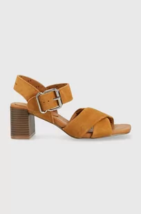Pepe Jeans sandały zamszowe ALTEA kolor brązowy PLS90584 - Sandały damskie - miniaturka - grafika 1