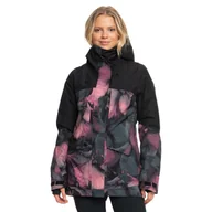 Kurtki narciarskie - Damska Kurtka ocieplana ROXY GORE-TEX GLADE JK PRINTED ERJTJ03415-KVJ2 – Czarny - miniaturka - grafika 1
